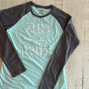 ASICS Kids' Blue and Gray Long Sleeve Shirt